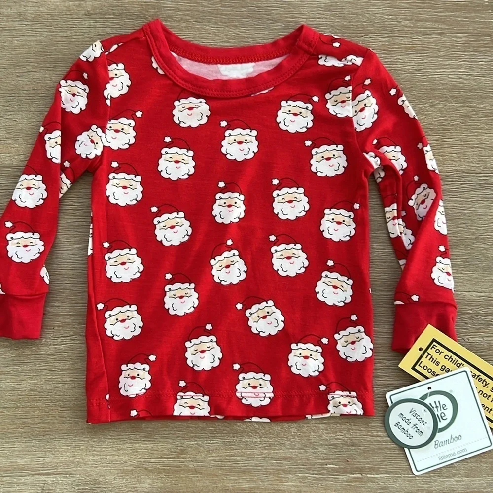 🎄Little Me Toddler Boy Bamboo Christmas Santa Pajama Set 12 months